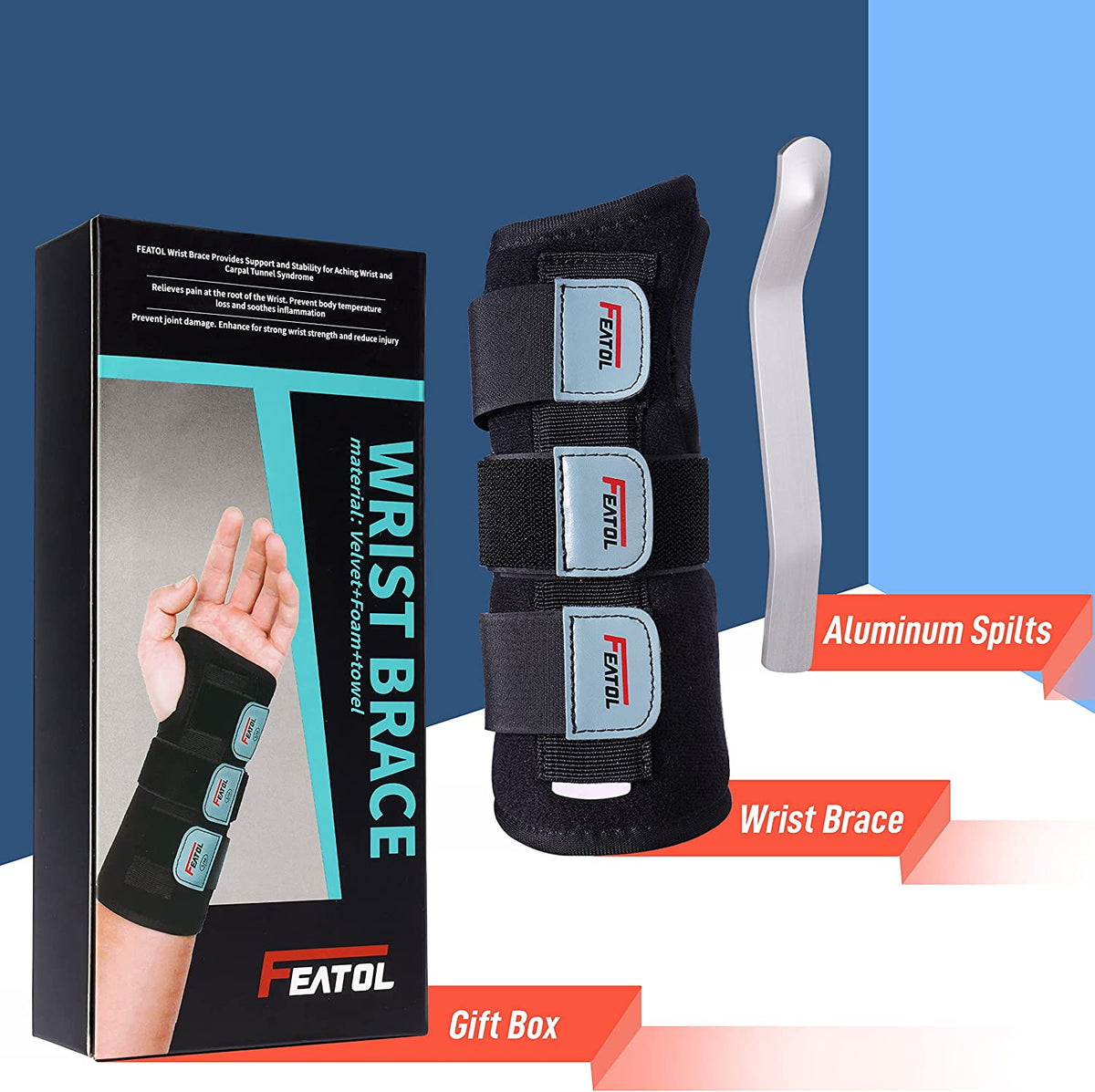 Carpal Tunnel Wrist Brace Night Support, Adjustable Right Hand Brace | S/M, Wrist Splint with Metal Bar for Women & Men; Relieves Tendonitis, Arthritis & Sprain; Day & Night Wear for Sleep or Work