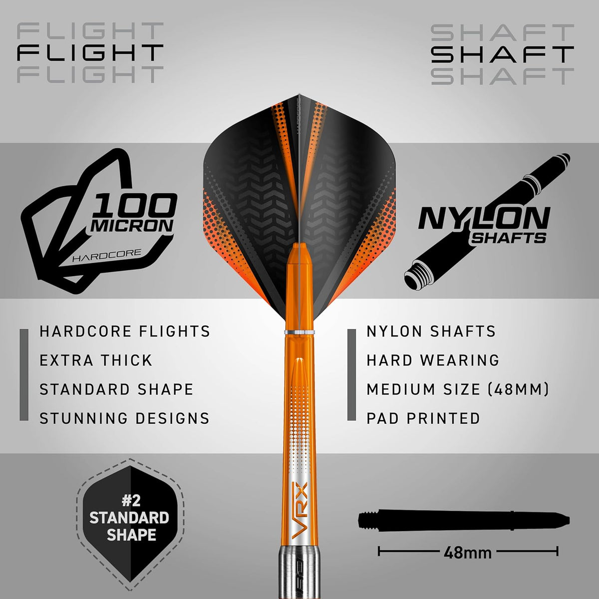 Darts – Amberjack Series Steel Tip Dart Set with Dart Flights and Dart Shafts (Stems) - Available in Variety of Weight and Barrel