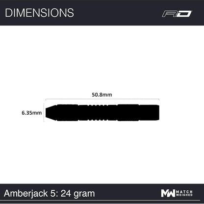 Darts – Amberjack Series Steel Tip Dart Set with Dart Flights and Dart Shafts (Stems) - Available in Variety of Weight and Barrel